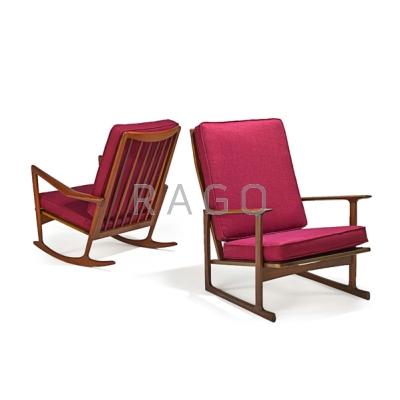 Appraisal: IB KOFOD-LARSEN - SELIG Rocker and lounge chair Denmark s