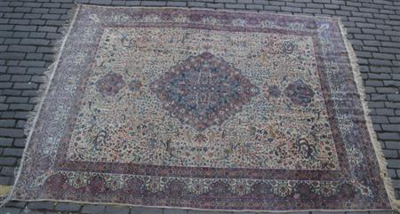 Appraisal: A Tabriz carpet early th century the cream field with