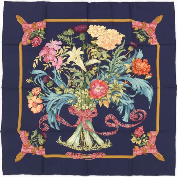 Appraisal: HERMES SILK TWILL SCARF REGINA DESIGNED BY LEILA MENCHARI x