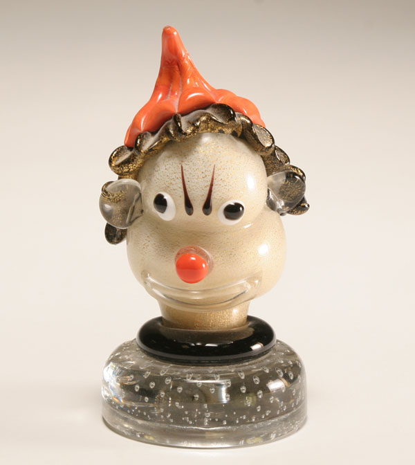 Appraisal: Alfredo Barbini Murano art glass clown paperweight Paper label H