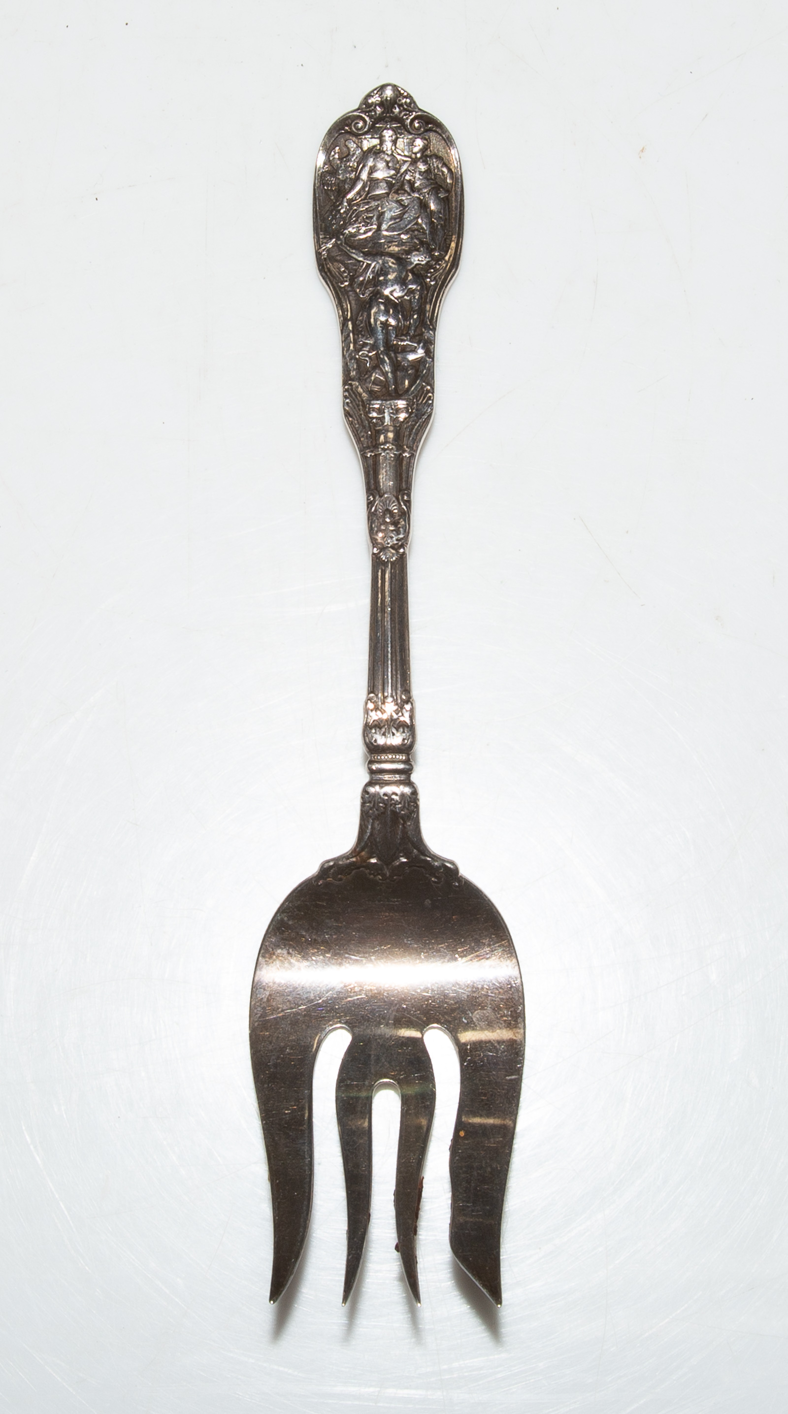 Appraisal: GORHAM STERLING MYTHOLOGIQUE SERVING FORK Monogrammed in L ozt