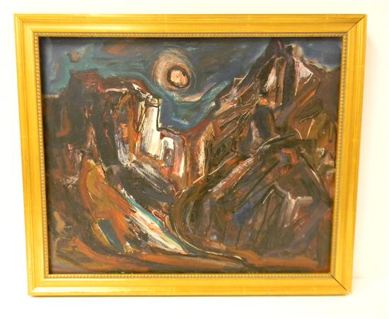 Appraisal: Marion Huse American - Night Mountains Full Moon oil on