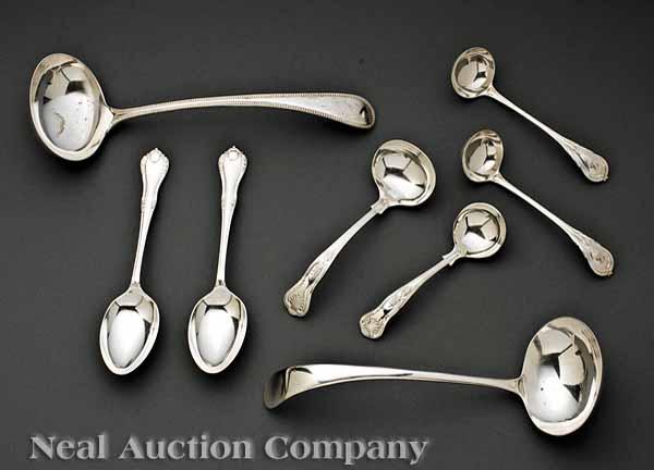 Appraisal: A Group of Antique and Vintage English Silverplate Ladles including