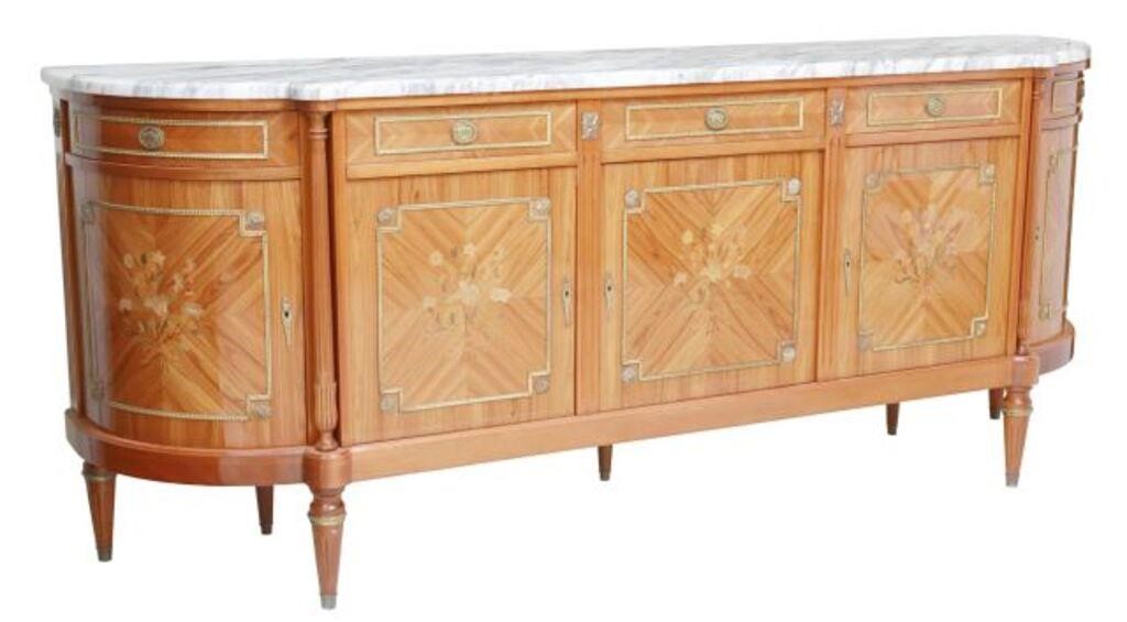 Appraisal: French Louis XVI style marble-top sideboard late th c case