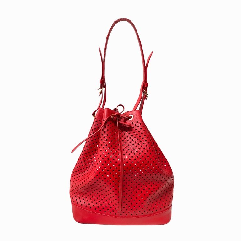 Appraisal: Louis Vuitton Red Leather Handbag Louis Vuitton Red Leather Handbag