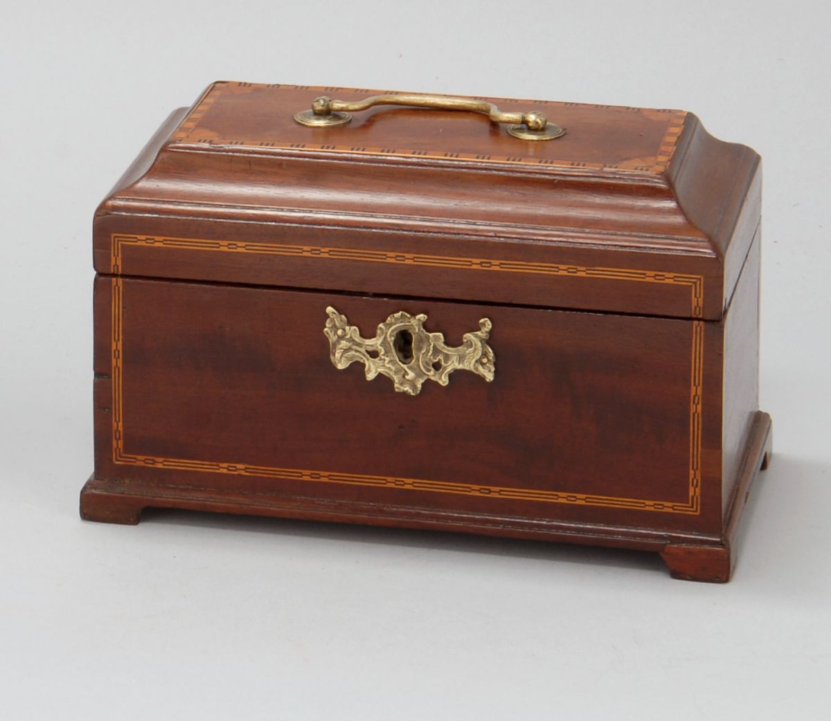 Appraisal: ANTIQUE CHIPPENDALE TEA CADDY Late th CenturyIn mahogany with string