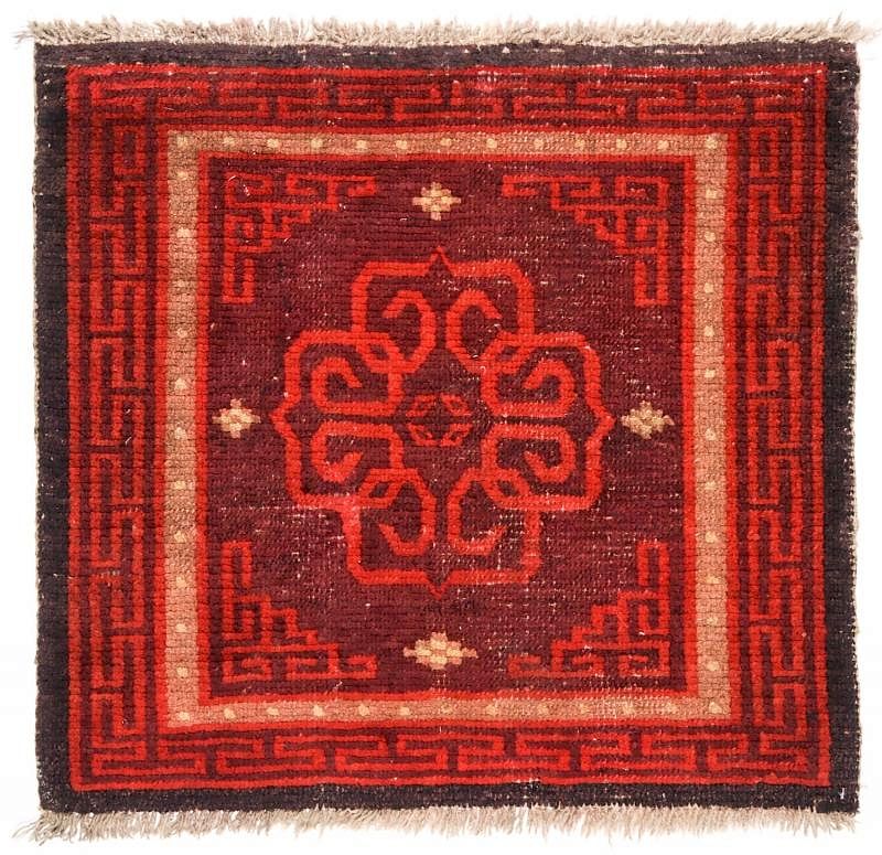 Appraisal: Antique Tibetan Meditation Rug ' '' x ' Antique Tibetan