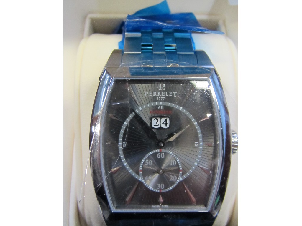 Appraisal: Boxed gent's automatic wristwatch by Perrelet