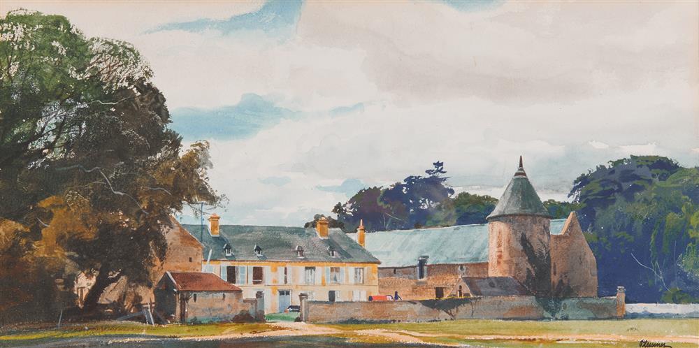 Appraisal: OGDEN MINTON PLEISSNER American - Farm in Normandy watercolor signed