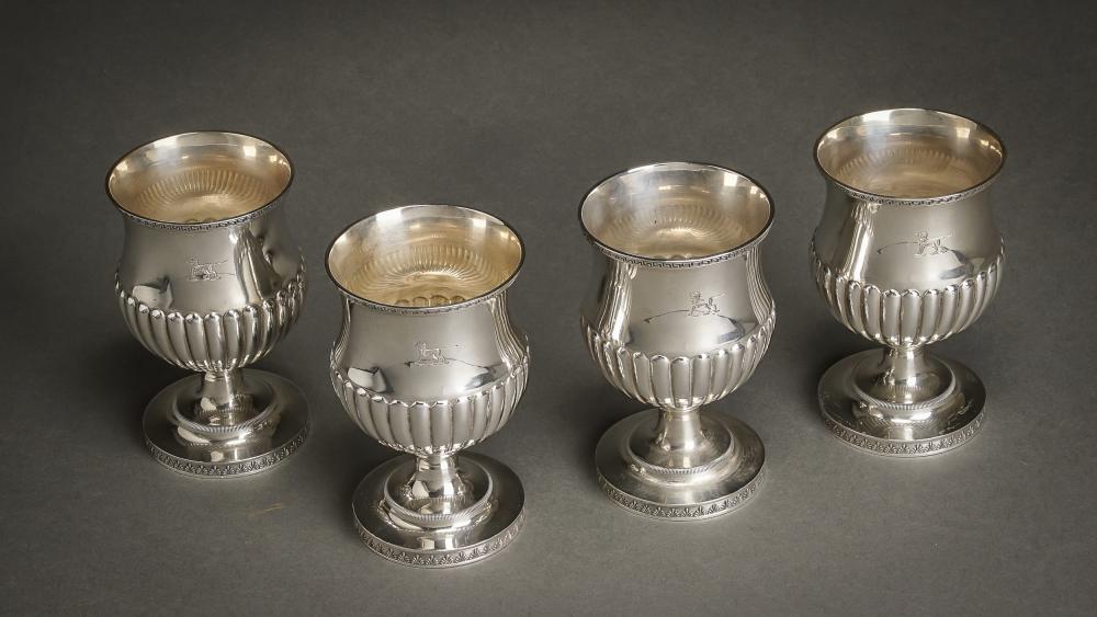 Appraisal: TWELVE S KIRK SON STERLING 'GENERAL LAFAYETTE' COMMEMORATIVE GOBLETS AFTER