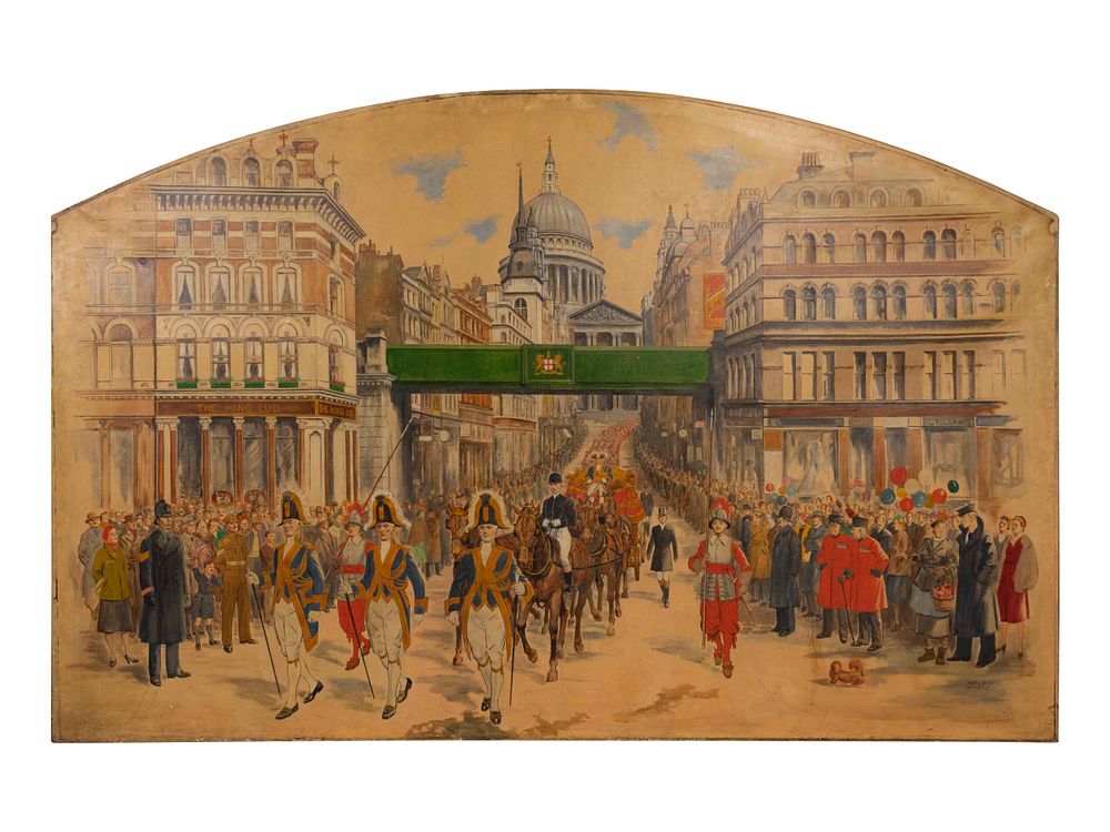 Appraisal: Helen Madeleine McKie British - A Royal Procession Down Ludgate