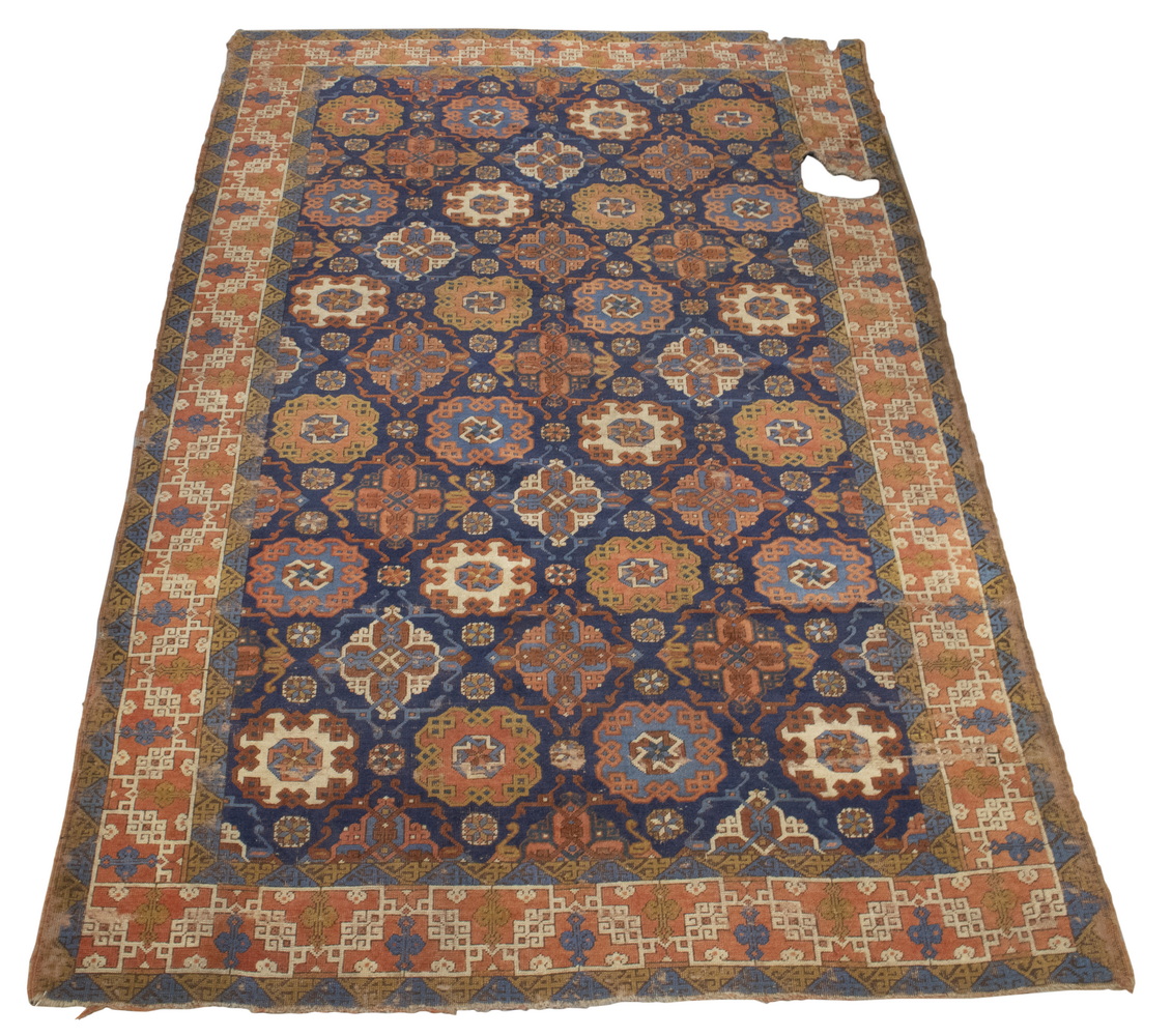 Appraisal: EARLY TURKISH HOLBEIN CARPET '- X ' Rows of octagons