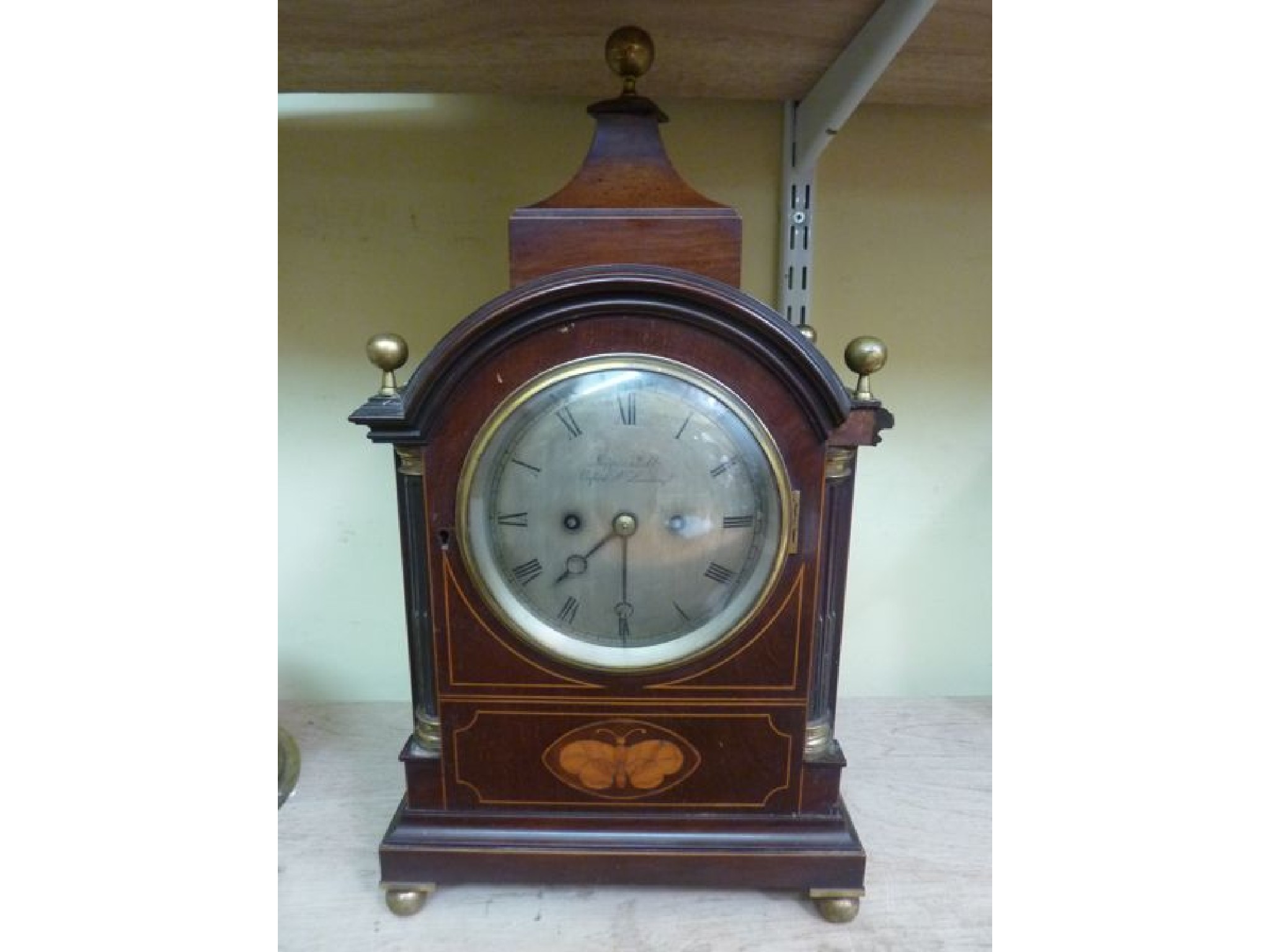 Appraisal: An Edwardian mahogany bracket clock in the Georgian style the