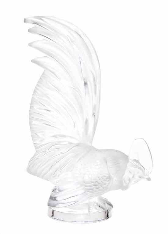 Appraisal: A Lalique Molded and Frosted Glass Mascot Coq Nain Marcihac