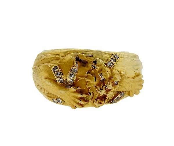 Appraisal: Carrera Y Carrera K Gold Diamond Panther Ring METAL k