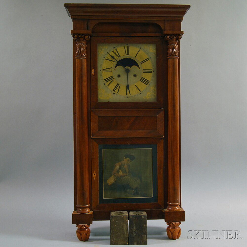 Appraisal: Philip L Smith Triple Decker Mahogany Clock Case with glazed