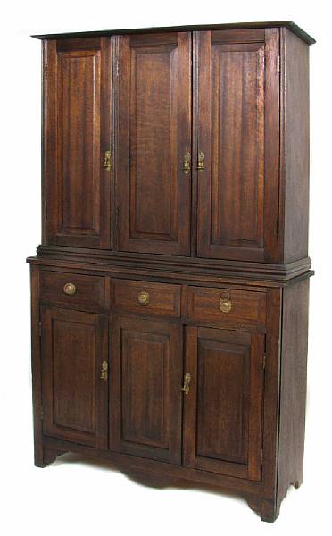 Appraisal: A George III style oak cupboard height ft in width