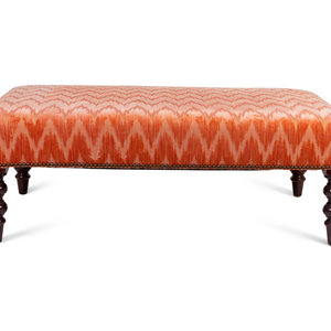 Appraisal: A William IV Style Mahogany Ottoman with Upholstered Top TH