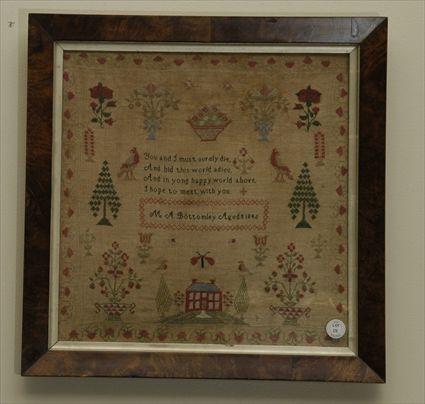 Appraisal: American Needlework Sampler Stitched by M A Bottomley in