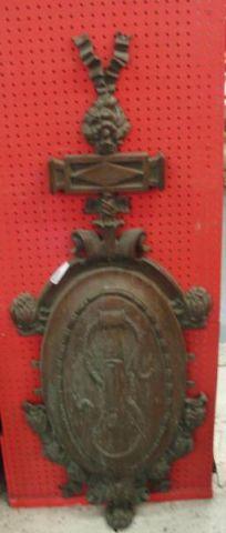 Appraisal: Gilt Metal or Bronze Shield Very decorative and heavy From