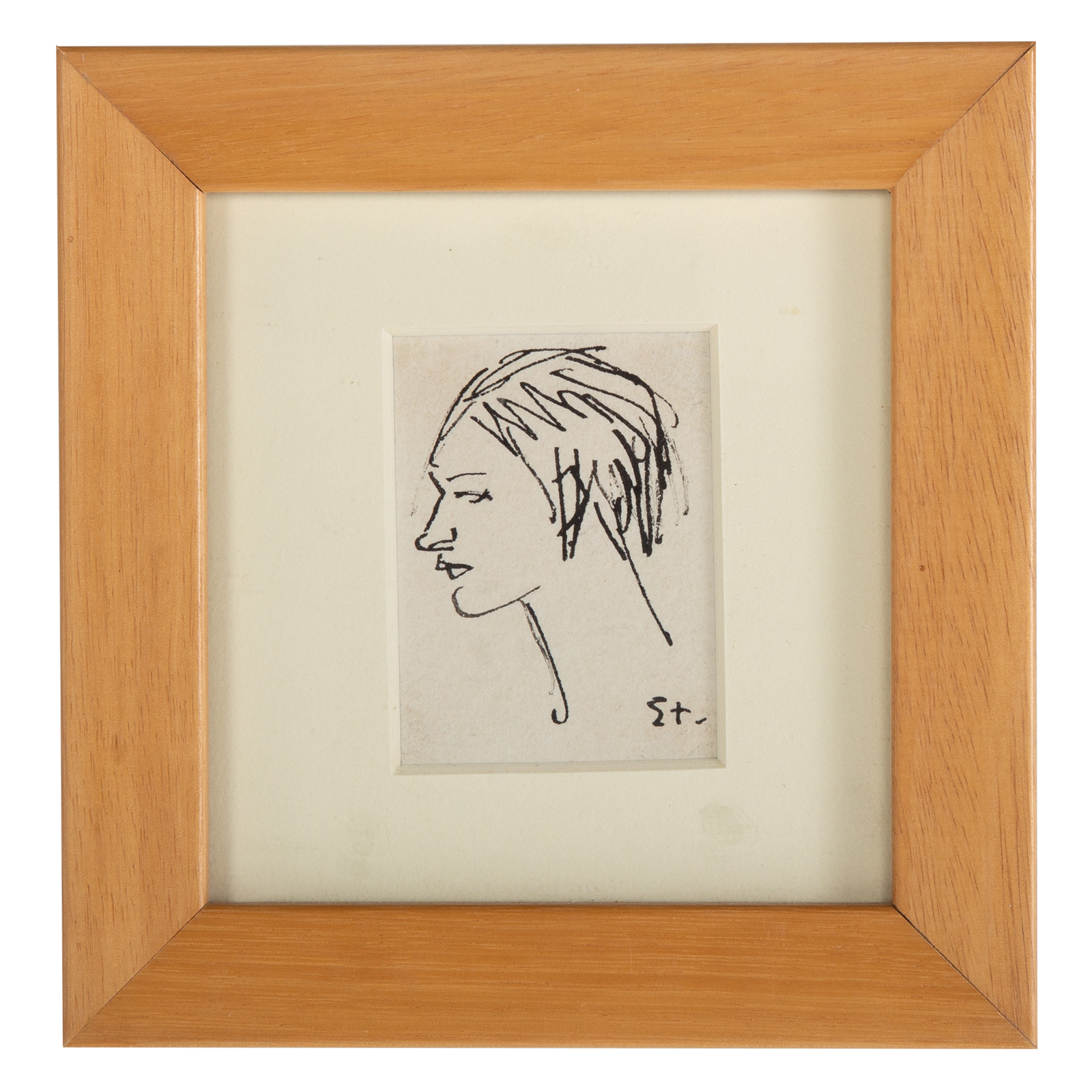 Appraisal: THEOPHILE STEINLEN HEAD OF A WOMAN PEN INK Theophile-Alexandre Steinlen