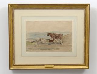 Appraisal: EUGENE BOUDIN French - Cows at Pasture Initialed l r