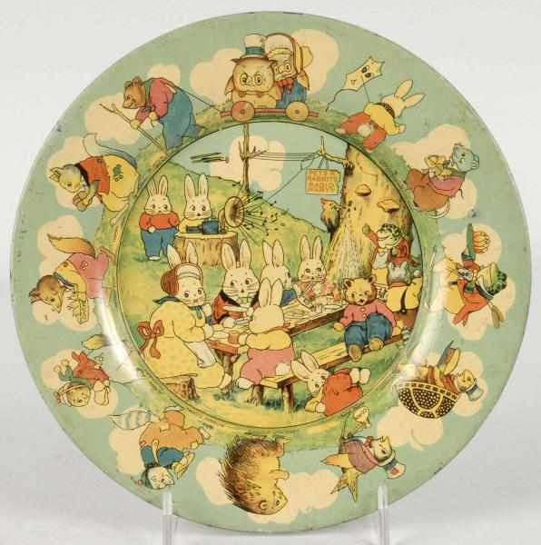 Appraisal: Tin Peter Rabbit's Radio Party Advertising Tray Description Great image