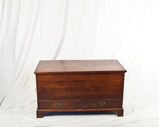 Appraisal: A th C Chippendale-style Walnut Blanket Chest having a lift