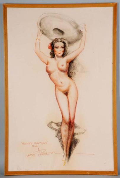 Appraisal: Original Early MacPherson Pinup Art Description Dated and signed LR