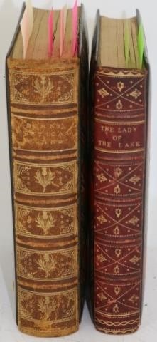 Appraisal: TWO SCOTTISH BOOKS WITH LEATHER SPINES AND TARTANWARE BOARDS THE