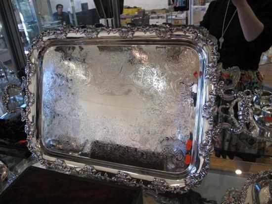 Appraisal: LARGE TWO HANDLED SILVER PLATE TRAY