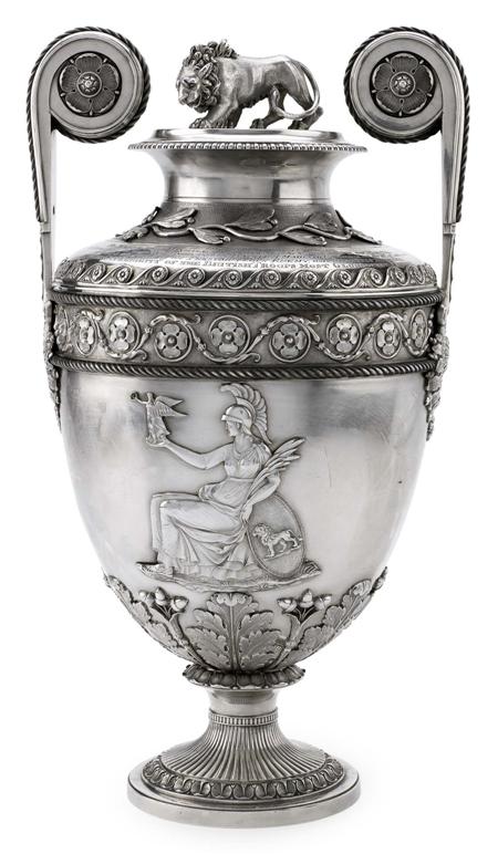 Appraisal: A named Lloyds Patriotic Fund vase and cover Benjamin Smith