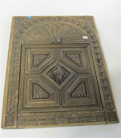 Appraisal: Group of six Continental carved wood panels th century