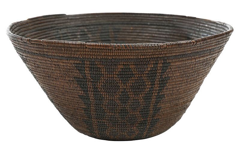 Appraisal: Panamint Polychrome Decorated Basket Bowl American central basin area probably