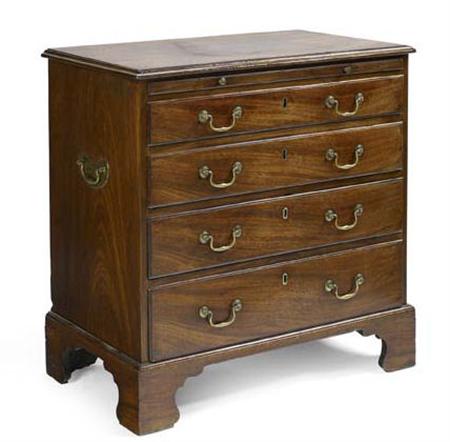 Appraisal: A George III mahogany dressing chest of small proportions the