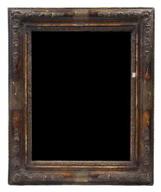 Appraisal: A Continental Painted and Gilt Metal Mounted Mirror having a