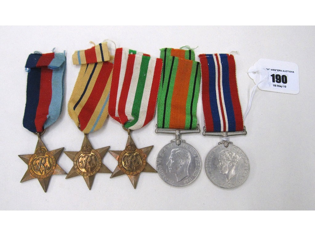 Appraisal: Group of two WWII medals and three stars