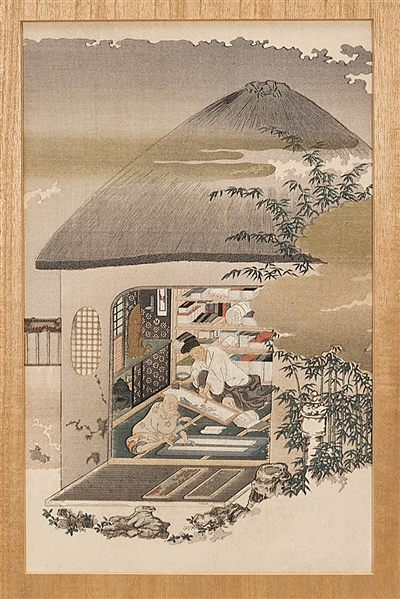 Appraisal: Two Japanese woodblock prints each depicting various figures x each