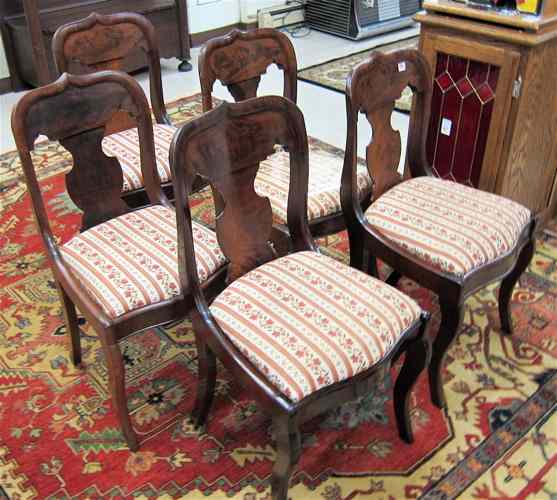 Appraisal: A SET OF SIX EMPIRE MAHOGANY DINING CHAIRS American c