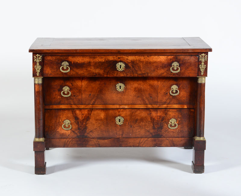 Appraisal: EMPIRE GILT-METAL-MOUNTED MAHOGANY COMMODE x x in Estimate -