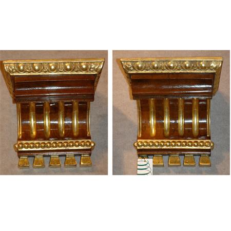 Appraisal: Pair of Russian Neoclassical Style Walnut Wall Brackets Estimate -