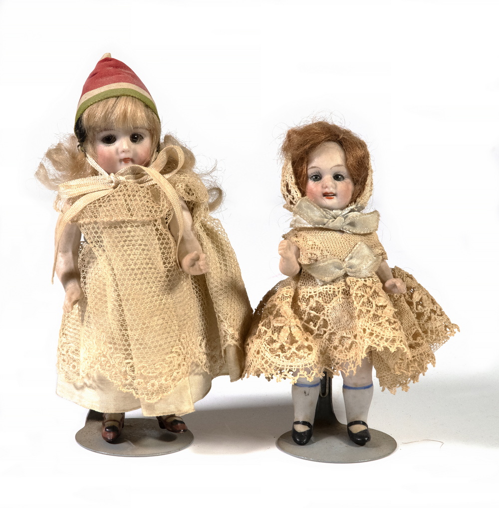 Appraisal: GERMAN ALL BISQUE DOLLS Both Early th c incl Kestner