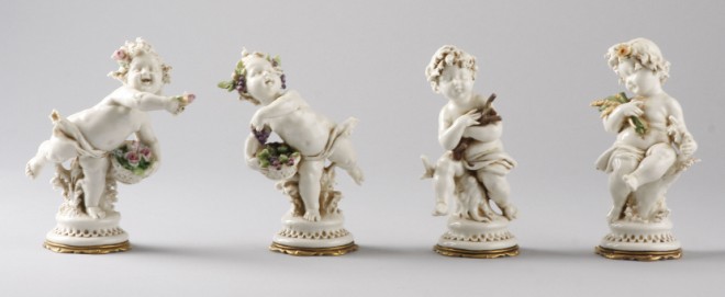 Appraisal: Lot of four Capodimonte putti figures representing the four seasons