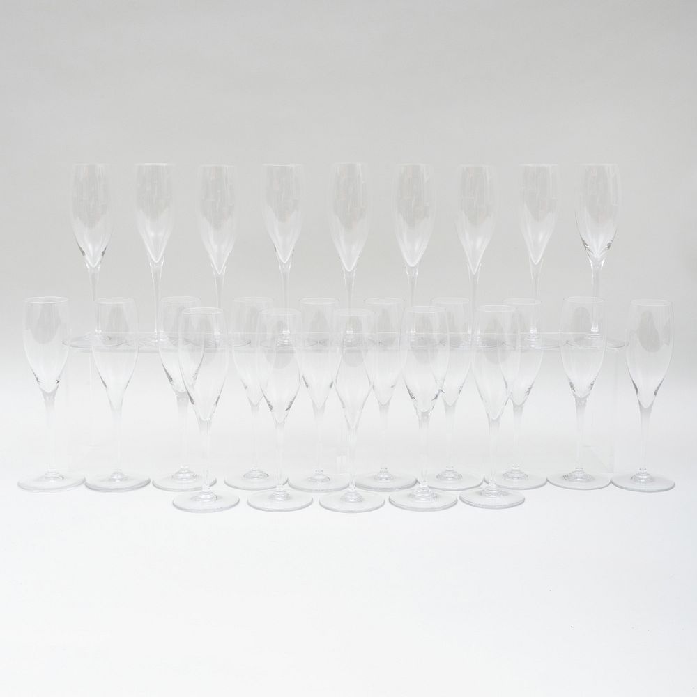 Appraisal: Group of Twenty-Two Baccarat Champagne Flutes Acid stamp in high