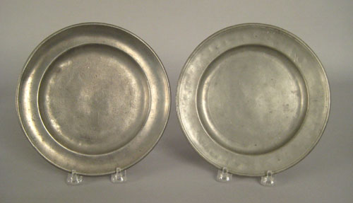 Appraisal: Two Philadelphia pewter plates early th c bearing the touch