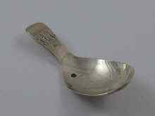 Appraisal: A Georgian silver caddy spoon with oval bowl William Eley