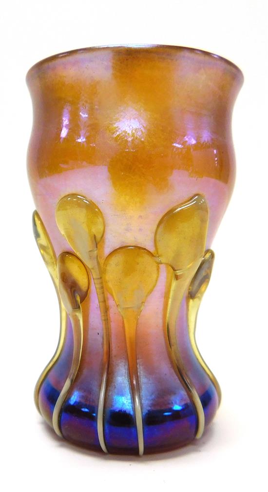 Appraisal: Louis Comfort Tiffany Favrile bud vase iridescent gold graduating to