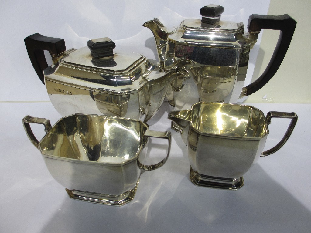 Appraisal: A four piece silver tea service London