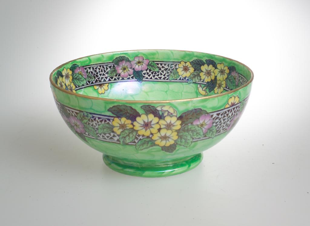 Appraisal: MALING POTTERY BOWL c - of characteristic form painted and