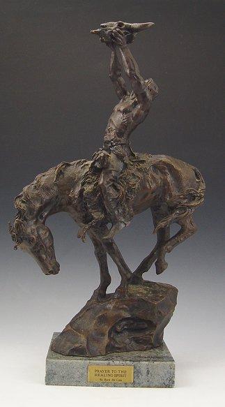 Appraisal: McCAIN Buck American - ''Prayer to the Healing Spirit'' Bronze